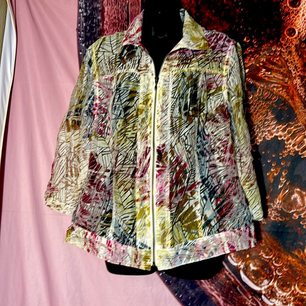 Coldwater Creek Women sheer multi-color sheer Jackets - Picture 1 of 7
